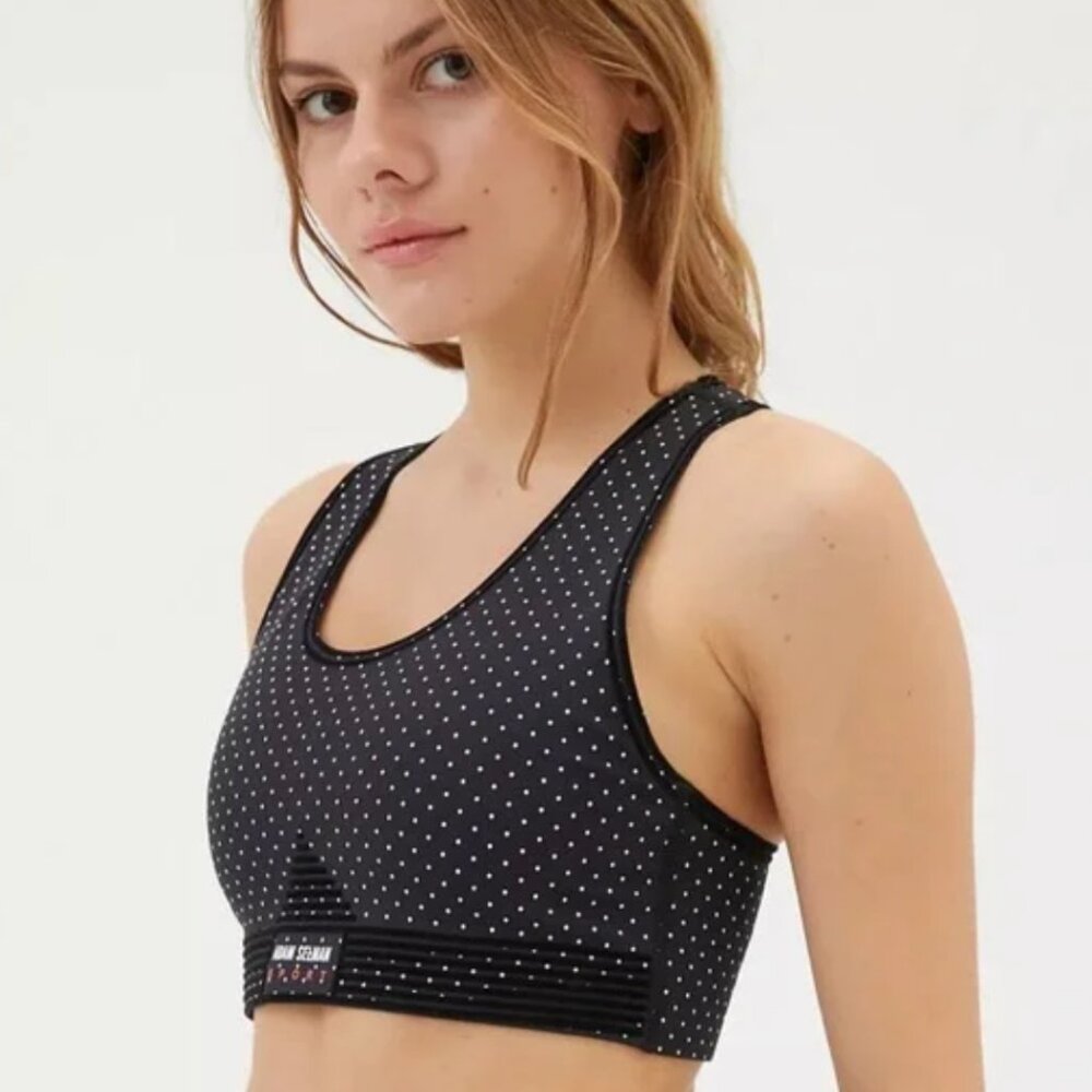 Adam Selman bonded sports bra in micro dot NWT | size large